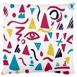 Eye Triangle Wave Chevron Red Yellow Blue Large Cushion Case (Two Sides) Back