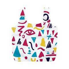 Eye Triangle Wave Chevron Red Yellow Blue Full Print Recycle Bags (m)  by Mariart