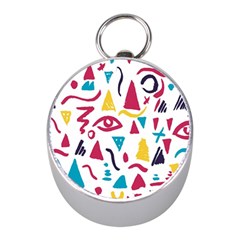 Eye Triangle Wave Chevron Red Yellow Blue Mini Silver Compasses by Mariart