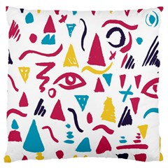 Eye Triangle Wave Chevron Red Yellow Blue Large Flano Cushion Case (one Side)