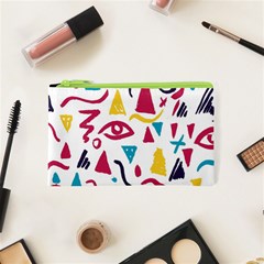 Eye Triangle Wave Chevron Red Yellow Blue Cosmetic Bag (xs) by Mariart