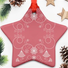 Flower Floral Leaf Pink Star Sunflower Ornament (star)