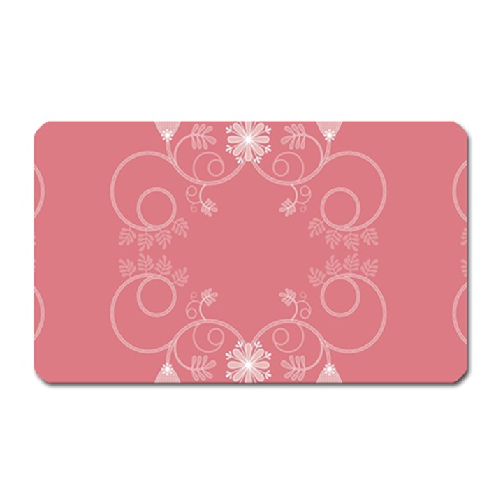 Flower Floral Leaf Pink Star Sunflower Magnet (Rectangular)