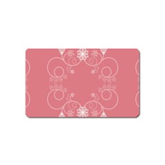 Flower Floral Leaf Pink Star Sunflower Magnet (name Card) by Mariart