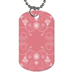 Flower Floral Leaf Pink Star Sunflower Dog Tag (two Sides)