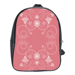 Flower Floral Leaf Pink Star Sunflower School Bag (large)