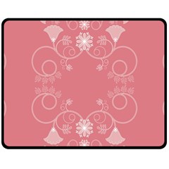 Flower Floral Leaf Pink Star Sunflower Fleece Blanket (medium) 