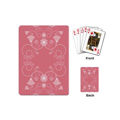 Flower Floral Leaf Pink Star Sunflower Playing Cards (mini)  by Mariart