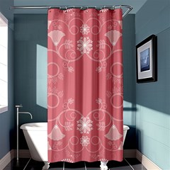 Flower Floral Leaf Pink Star Sunflower Shower Curtain 36  X 72  (stall)  by Mariart