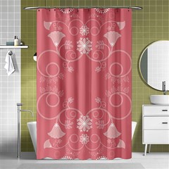 Flower Floral Leaf Pink Star Sunflower Shower Curtain 48  X 72  (small)  by Mariart