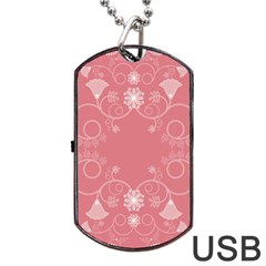 Flower Floral Leaf Pink Star Sunflower Dog Tag Usb Flash (one Side)