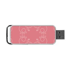 Flower Floral Leaf Pink Star Sunflower Portable Usb Flash (one Side)