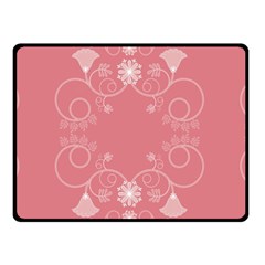 Flower Floral Leaf Pink Star Sunflower Double Sided Fleece Blanket (small) 