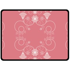 Flower Floral Leaf Pink Star Sunflower Double Sided Fleece Blanket (large)  by Mariart