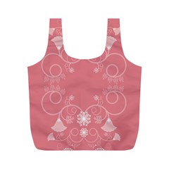 Flower Floral Leaf Pink Star Sunflower Full Print Recycle Bags (m) 