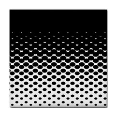 Gradient Circle Round Black Polka Tile Coasters by Mariart