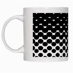 Gradient Circle Round Black Polka White Mugs by Mariart