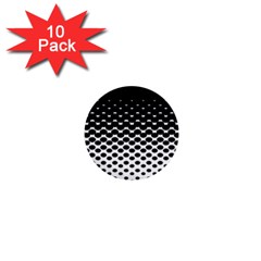 Gradient Circle Round Black Polka 1  Mini Buttons (10 Pack)  by Mariart