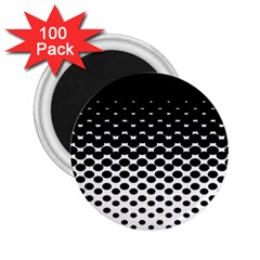 Gradient Circle Round Black Polka 2 25  Magnets (100 Pack) 