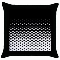 Gradient Circle Round Black Polka Throw Pillow Case (black)