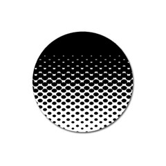 Gradient Circle Round Black Polka Magnet 3  (round)