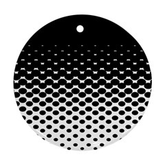 Gradient Circle Round Black Polka Round Ornament (two Sides) by Mariart