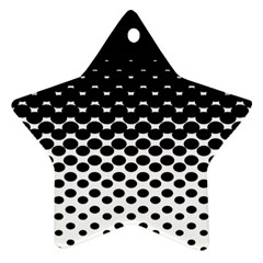 Gradient Circle Round Black Polka Star Ornament (two Sides) by Mariart