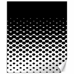 Gradient Circle Round Black Polka Canvas 8  X 10  by Mariart