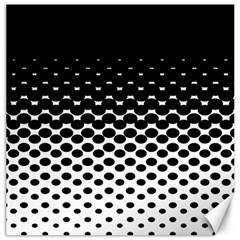 Gradient Circle Round Black Polka Canvas 12  X 12   by Mariart