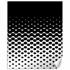 Gradient Circle Round Black Polka Canvas 16  X 20   by Mariart