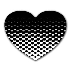 Gradient Circle Round Black Polka Heart Mousepads by Mariart