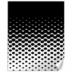 Gradient Circle Round Black Polka Canvas 11  X 14   by Mariart