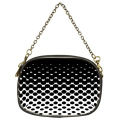 Gradient Circle Round Black Polka Chain Purses (one Side) 