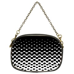 Gradient Circle Round Black Polka Chain Purses (two Sides)  by Mariart