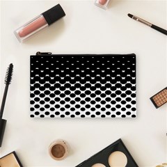 Gradient Circle Round Black Polka Cosmetic Bag (small)  by Mariart