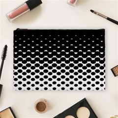 Gradient Circle Round Black Polka Cosmetic Bag (large)  by Mariart