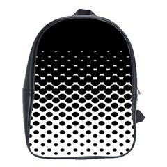 Gradient Circle Round Black Polka School Bag (large) by Mariart