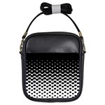 Gradient Circle Round Black Polka Girls Sling Bags Front