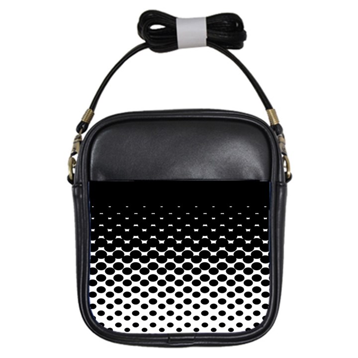 Gradient Circle Round Black Polka Girls Sling Bags