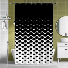 Gradient Circle Round Black Polka Shower Curtain 48  X 72  (small)  by Mariart