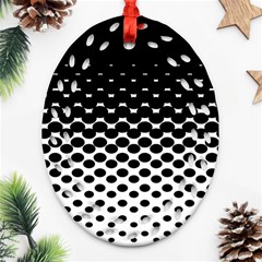 Gradient Circle Round Black Polka Ornament (oval Filigree) by Mariart