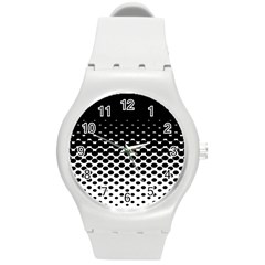 Gradient Circle Round Black Polka Round Plastic Sport Watch (m) by Mariart