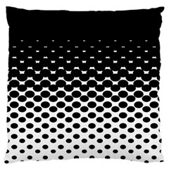 Gradient Circle Round Black Polka Large Cushion Case (two Sides) by Mariart