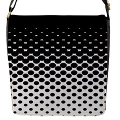 Gradient Circle Round Black Polka Flap Messenger Bag (s) by Mariart