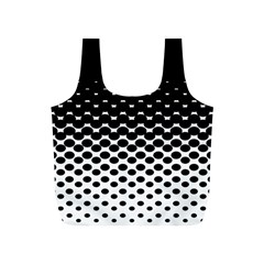 Gradient Circle Round Black Polka Full Print Recycle Bags (s)  by Mariart