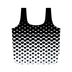 Gradient Circle Round Black Polka Full Print Recycle Bags (m) 