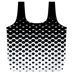 Gradient Circle Round Black Polka Full Print Recycle Bags (l) 