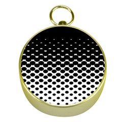 Gradient Circle Round Black Polka Gold Compasses by Mariart