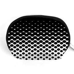 Gradient Circle Round Black Polka Accessory Pouches (medium)  by Mariart