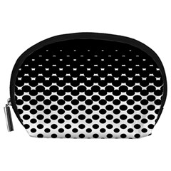 Gradient Circle Round Black Polka Accessory Pouches (large)  by Mariart